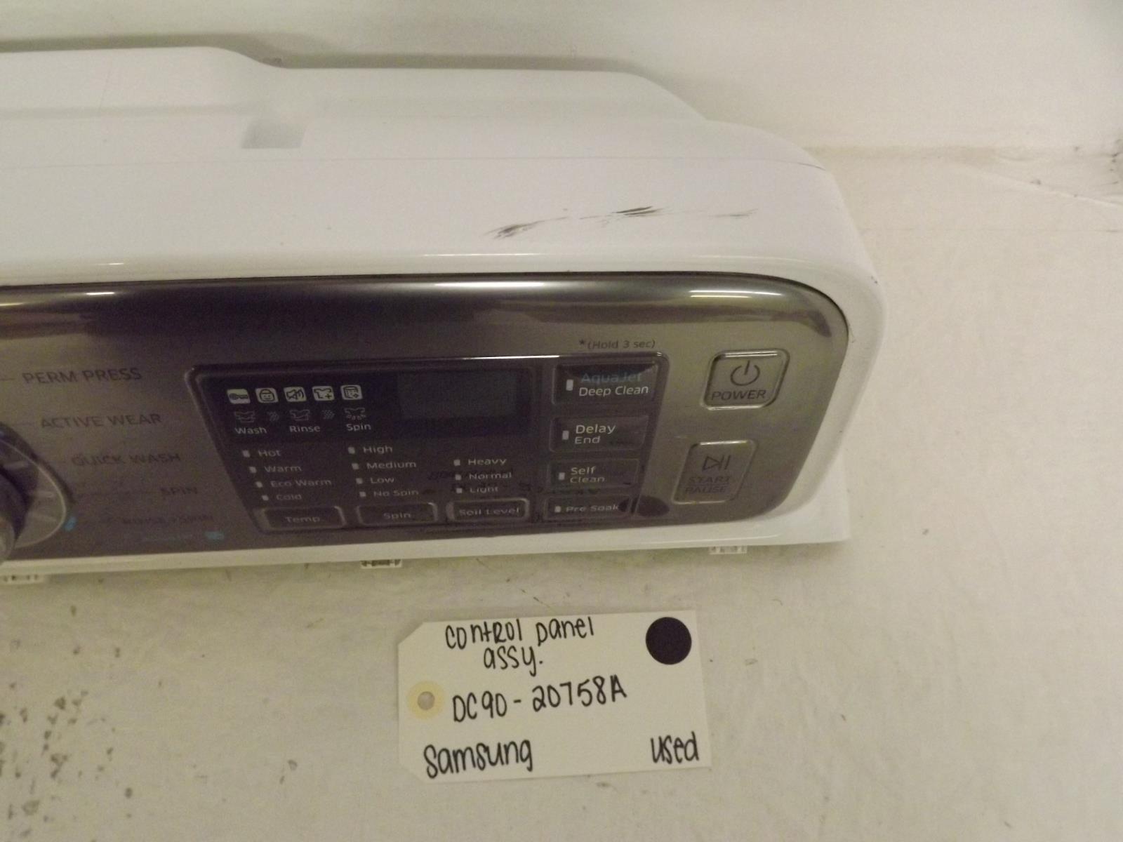 Samsung Washer DC90-20758A Control Panel Assembly Used Samsung Washer DC90-20758A Control Panel Assembly Used
